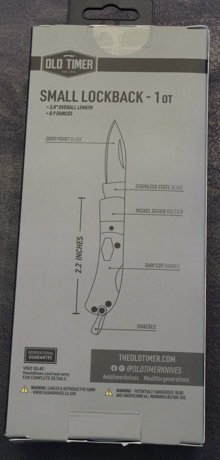 2.5” Old Timer Mini Pocket Knife Stockman Lockback Og Vintage Classic Style