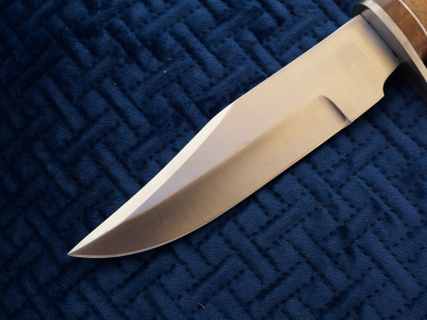 10” Fixed Blade Knife Survival Olive Wood Handle Custom Leather Sheath 5.5” Edge