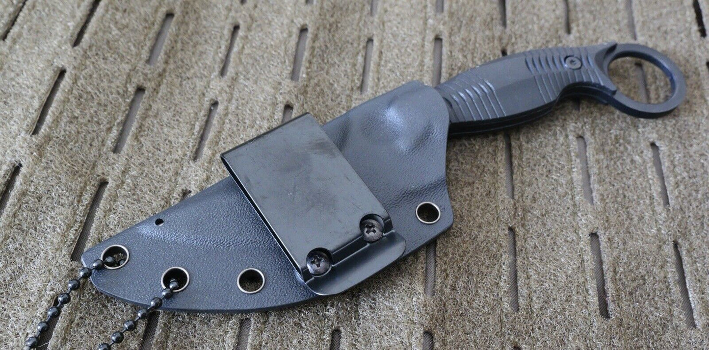 Horizontal Carry Fixed Blade Knife 19cm Overall Neck Knife Tactical 8CR13 Steel