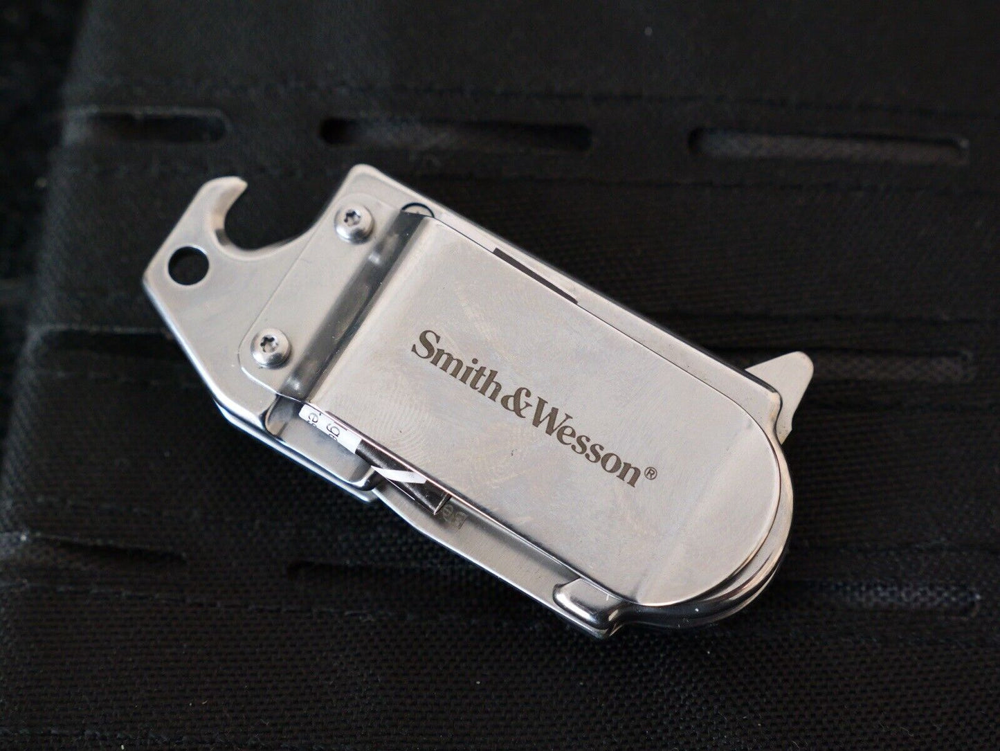 Smith & Wesson Benji Tanto Ball Bearing Open Pocket Knife Money Clip Cap Lifter