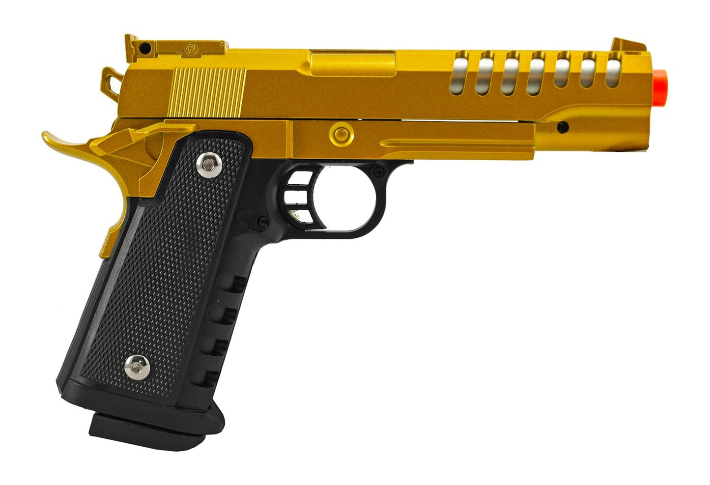 UKArms V16 Spring Powered Airsoft Pistol Golden Polymer Grip 300 Fps 6mm Bbs