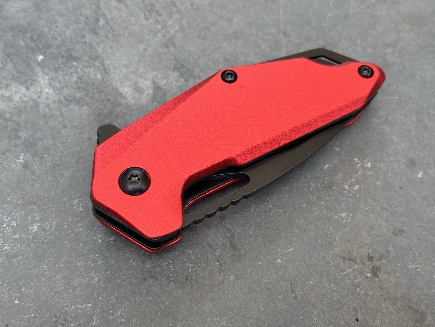 3” Pocket Knife Folding Red Spring Assist Full Metal Mini Small Compact