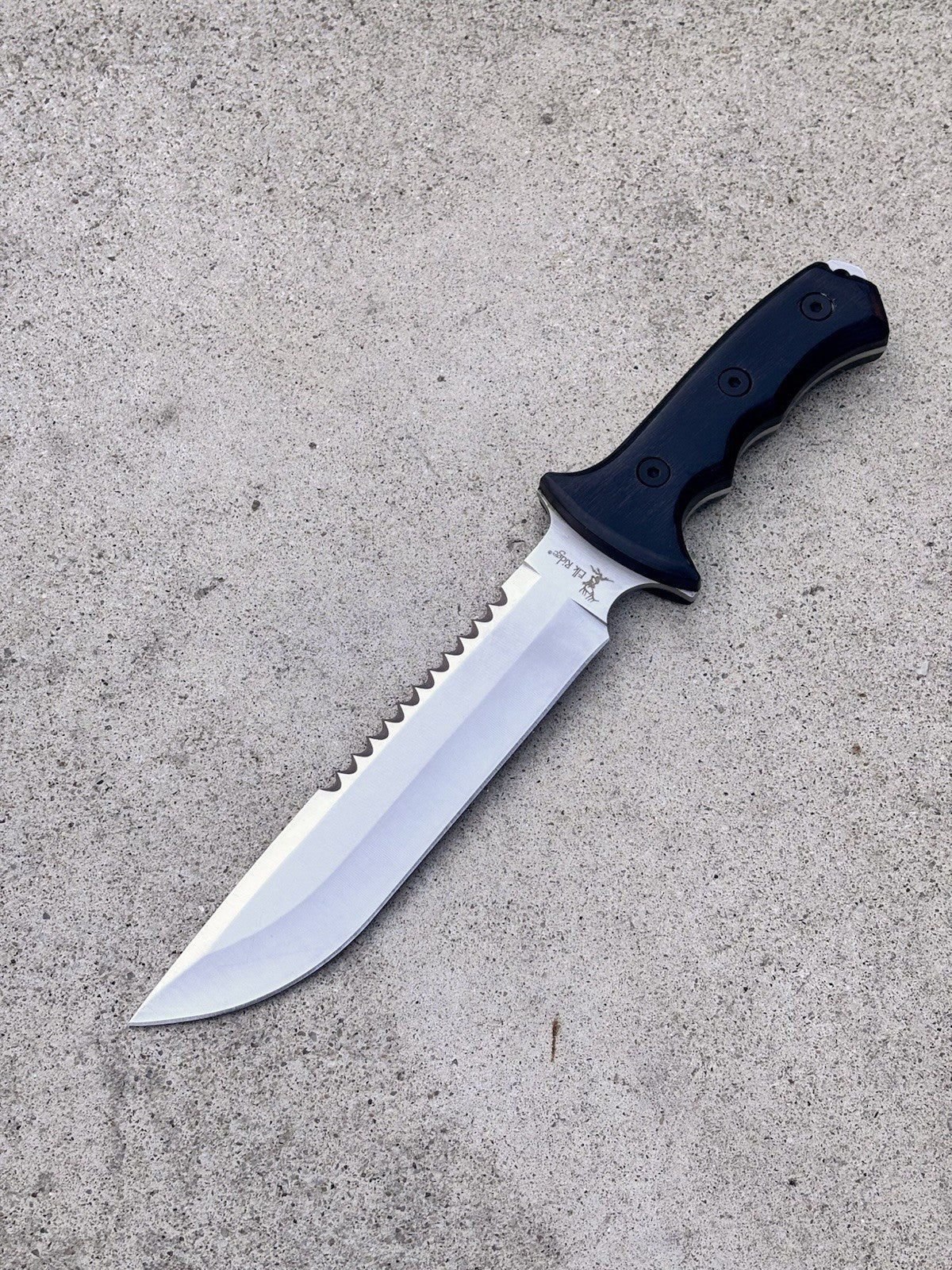 Elk Ridge Knife 12.5” Full Tang Wood Handle Combination Blade Nylon Sheath