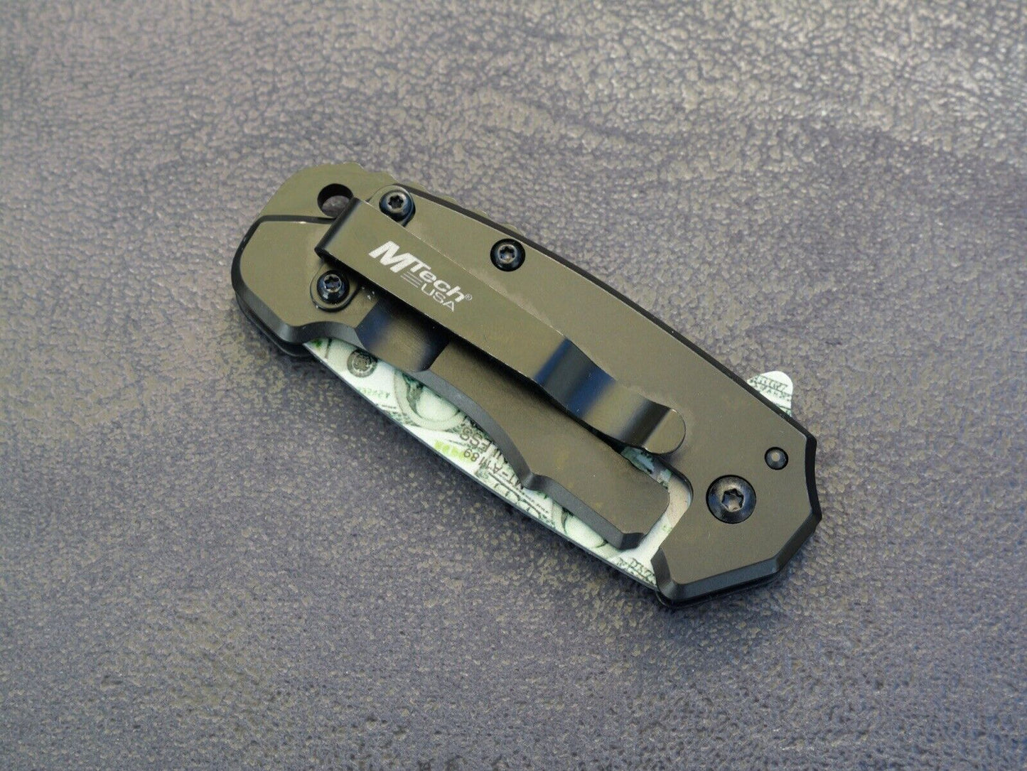 3” Mini Money Pocket Knife Dollar Bill Tanto Black Edc All Metal Folding Knife