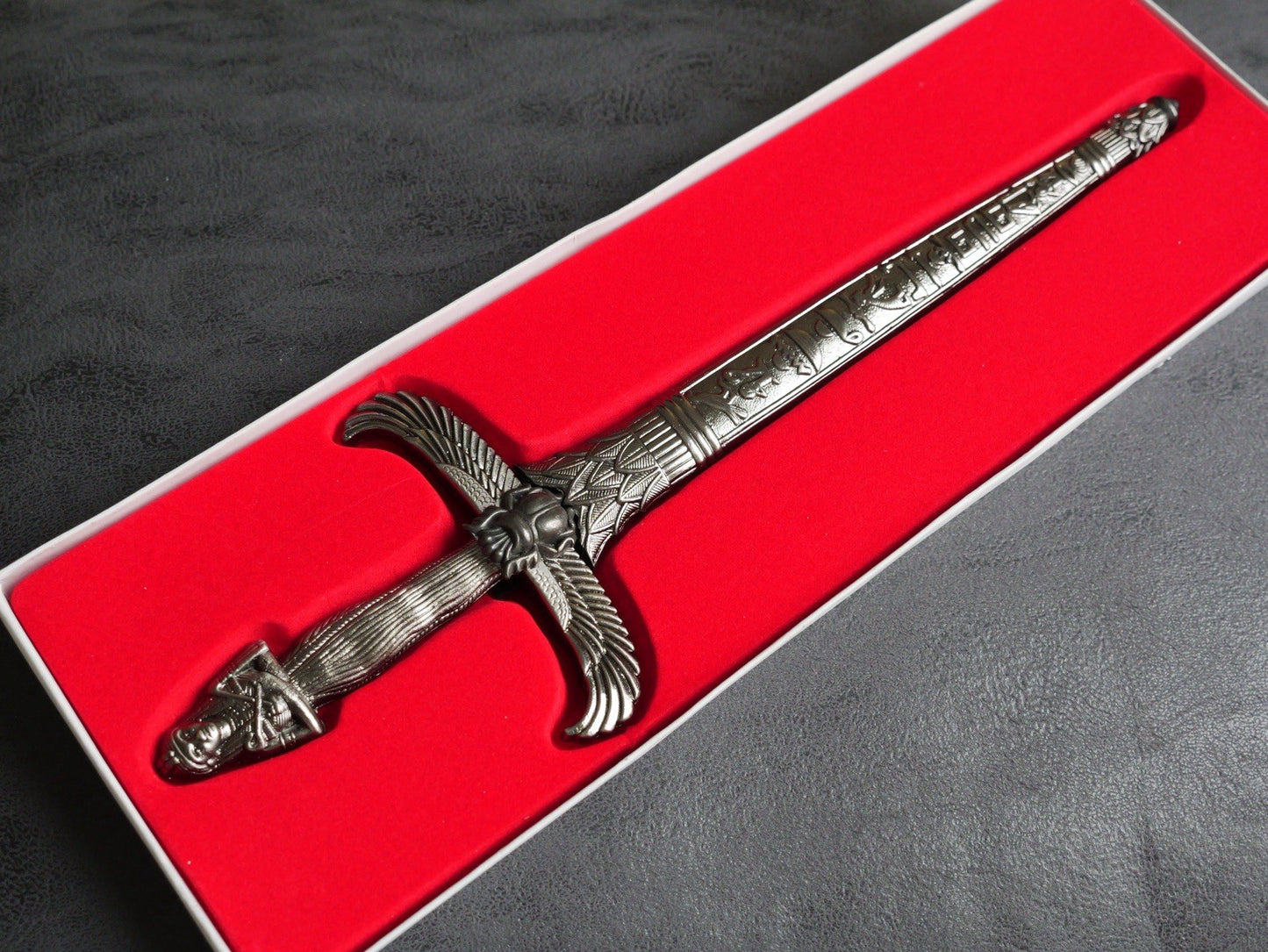14” Kris Blade Dagger Double Edge Sharp Metal Scabbard Pharaoh Egyptian Mummy