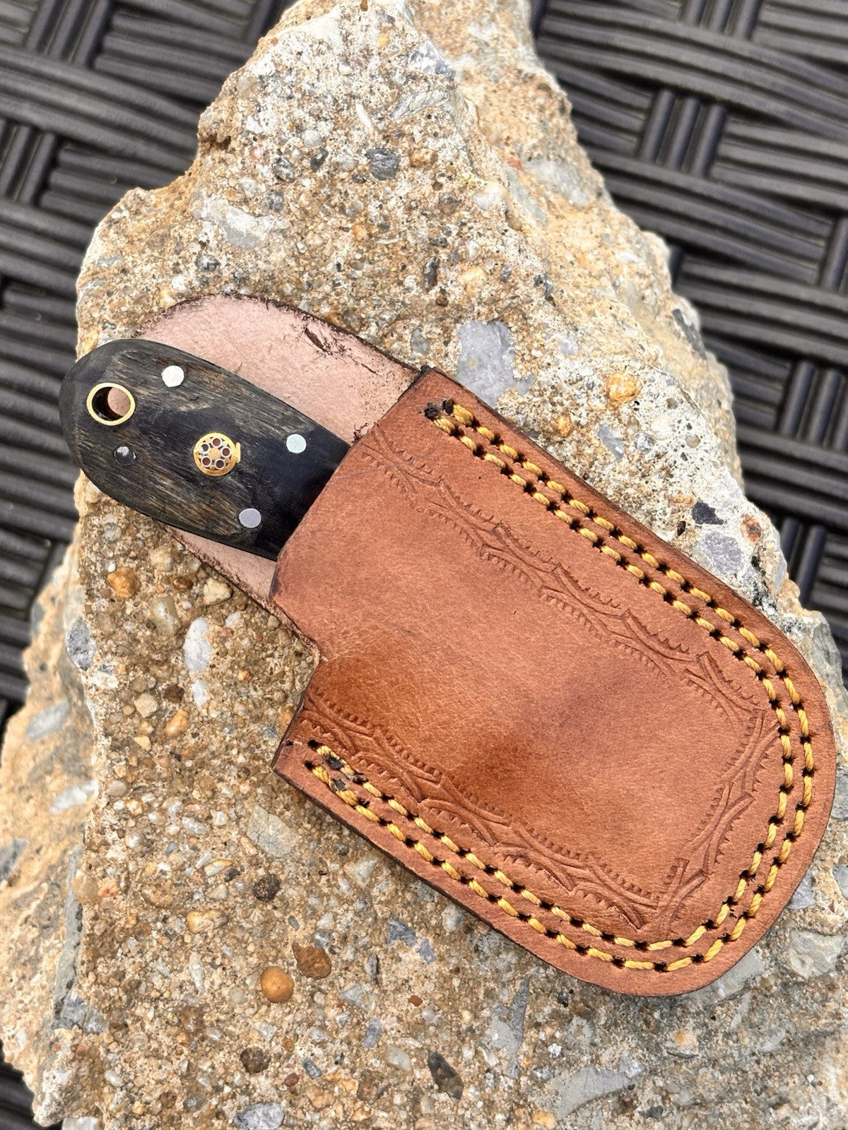 Cleaver 5” Full Tang Fixed Blade Pocket Knife Leather Sheath Hand Forged Steel