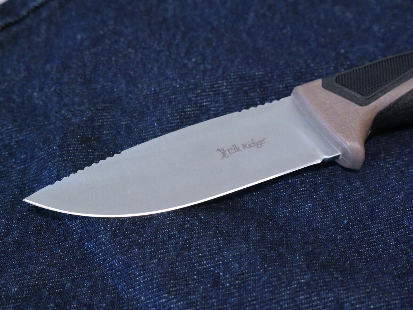Elk Ridge Survival Knife Fixed Blade 9" Rubber Handle Fire Starter Full Tang EDC
