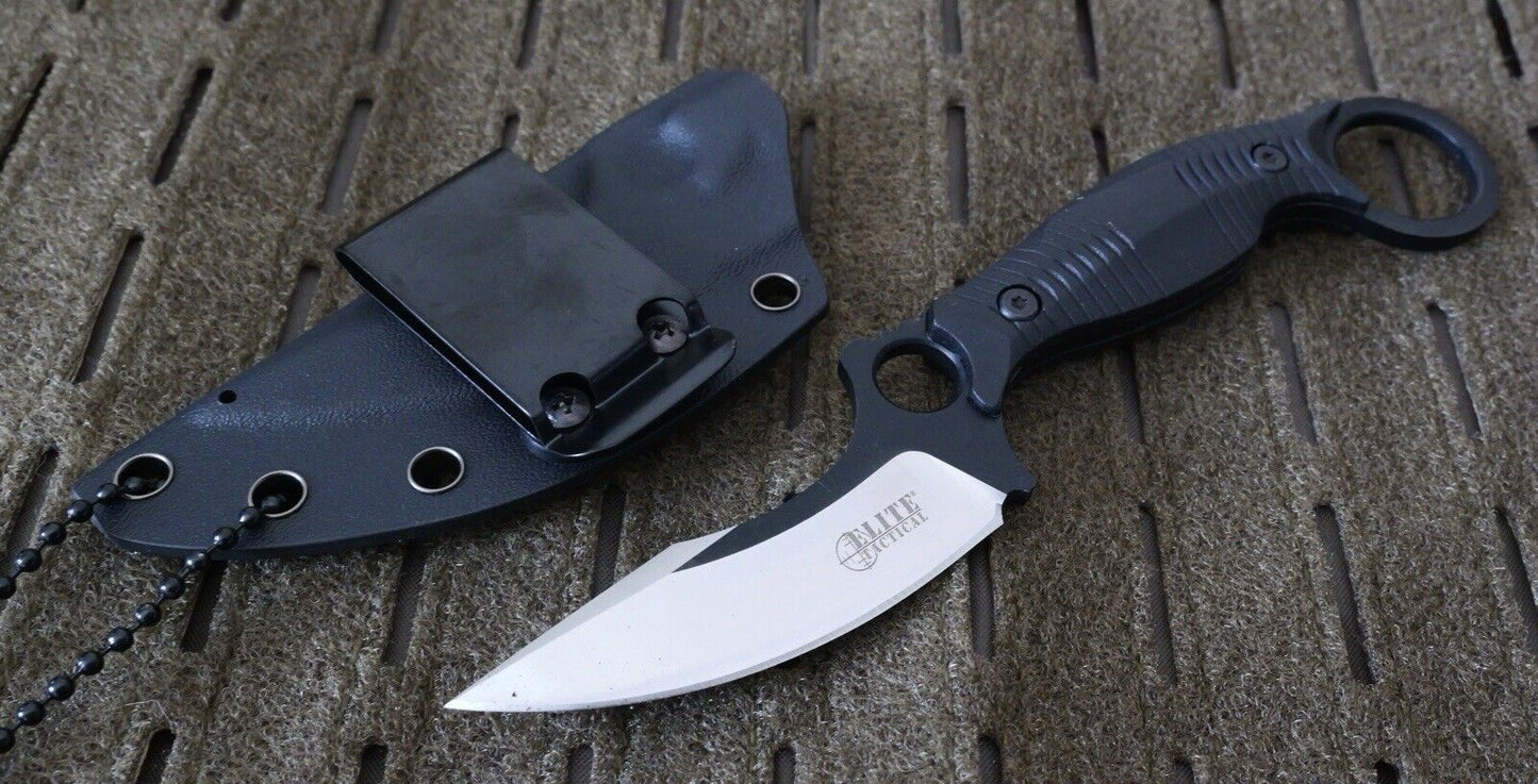 Horizontal Carry Fixed Blade Knife 19cm Overall Neck Knife Tactical 8CR13 Steel