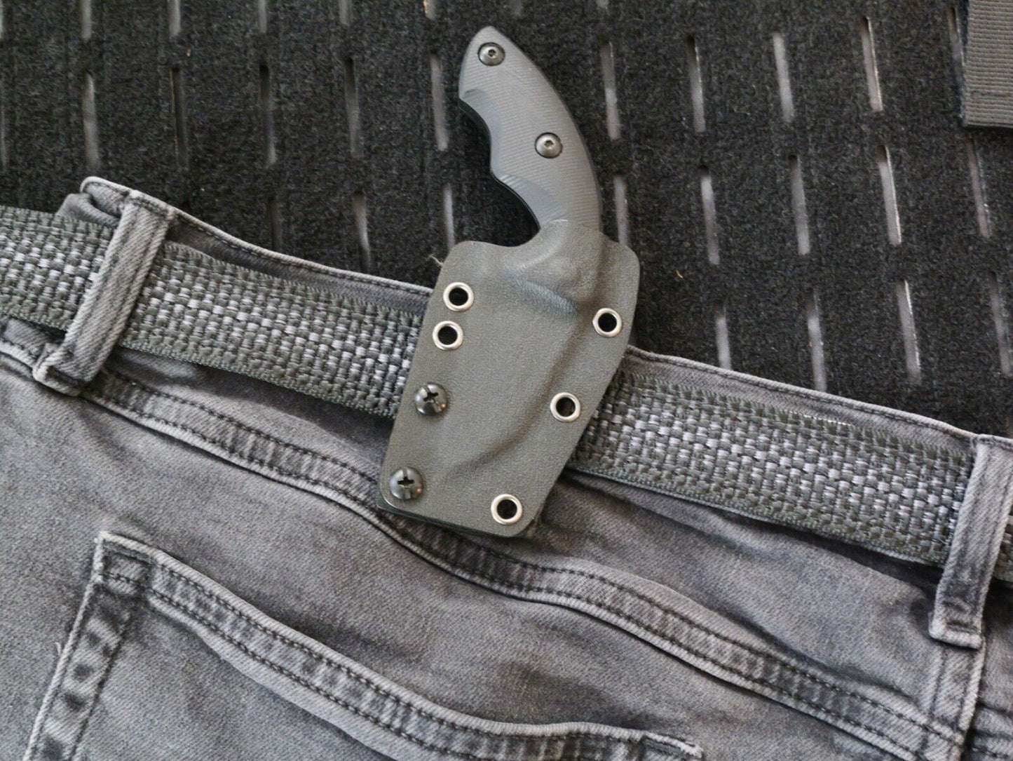 Stealth Black Fixed Blade Knife Mini Combat Knife 5" D2 Kydex Swat Tactical edc