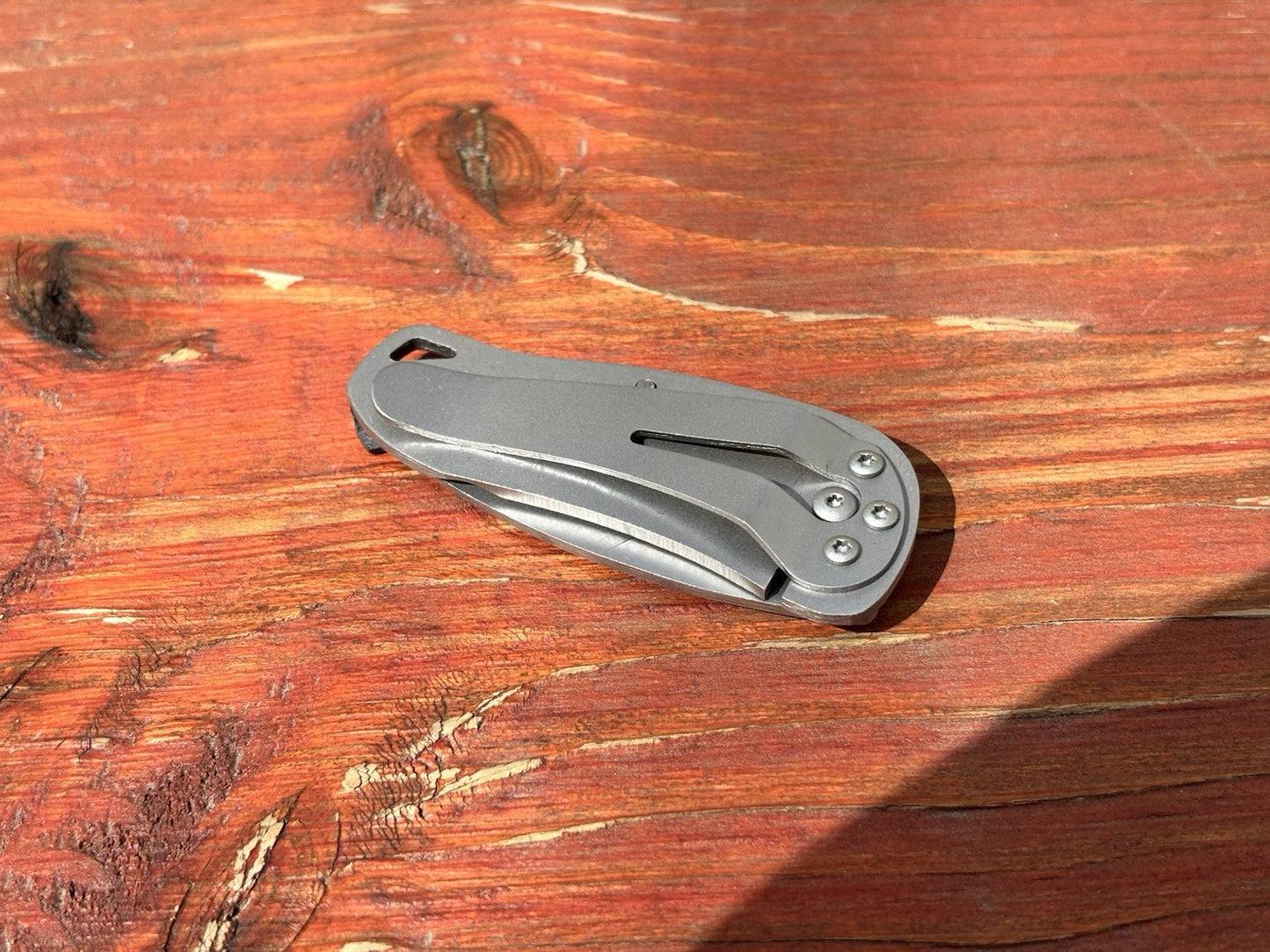 3” Money Clip Knife Satin Grey Skeleton Frame Liner Lock Sharp Compact Folding
