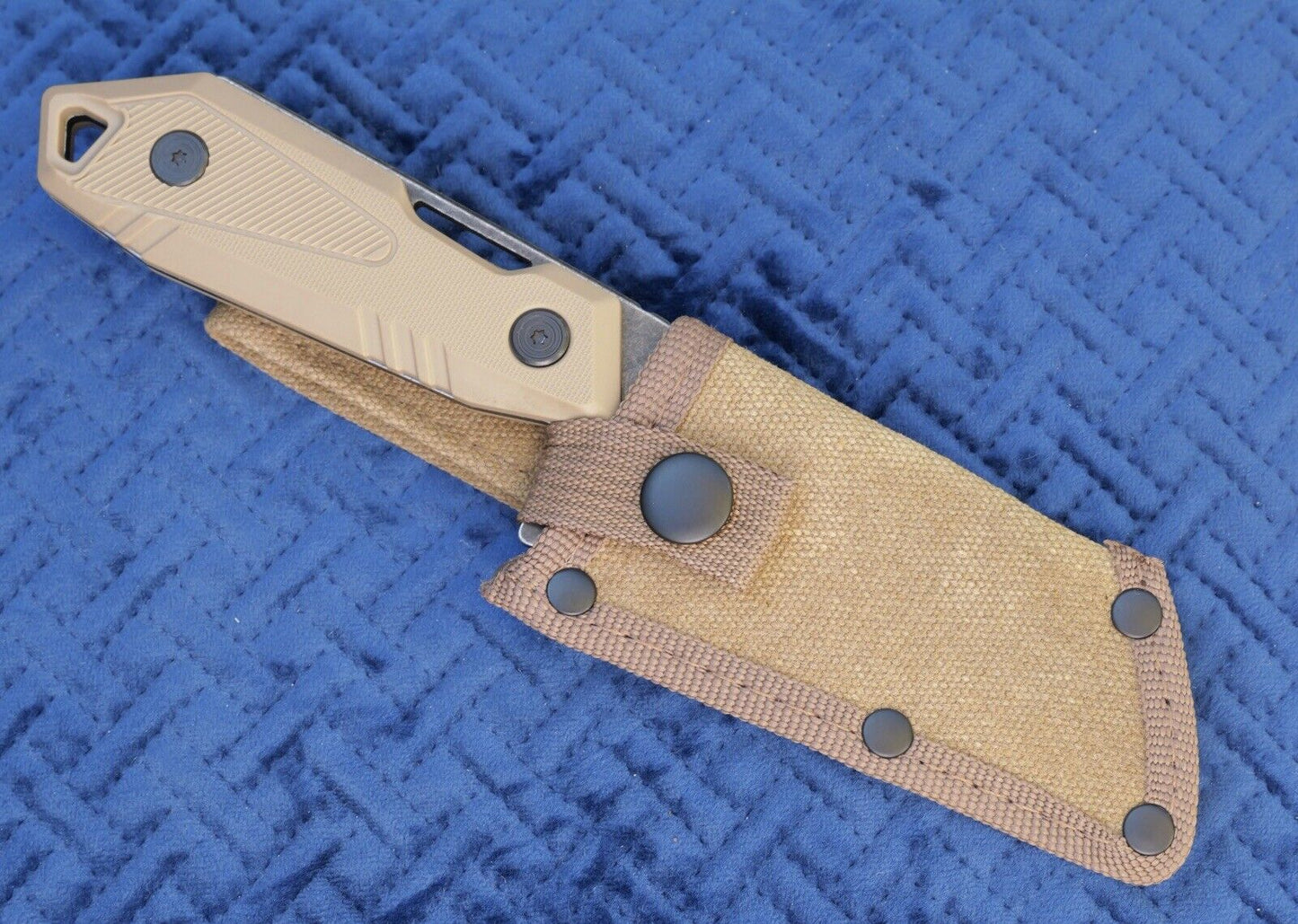 8.5” Fixed Blade Boot Knife Desert Tan Modern Sci Fi Storm Trooper Wharncliffe