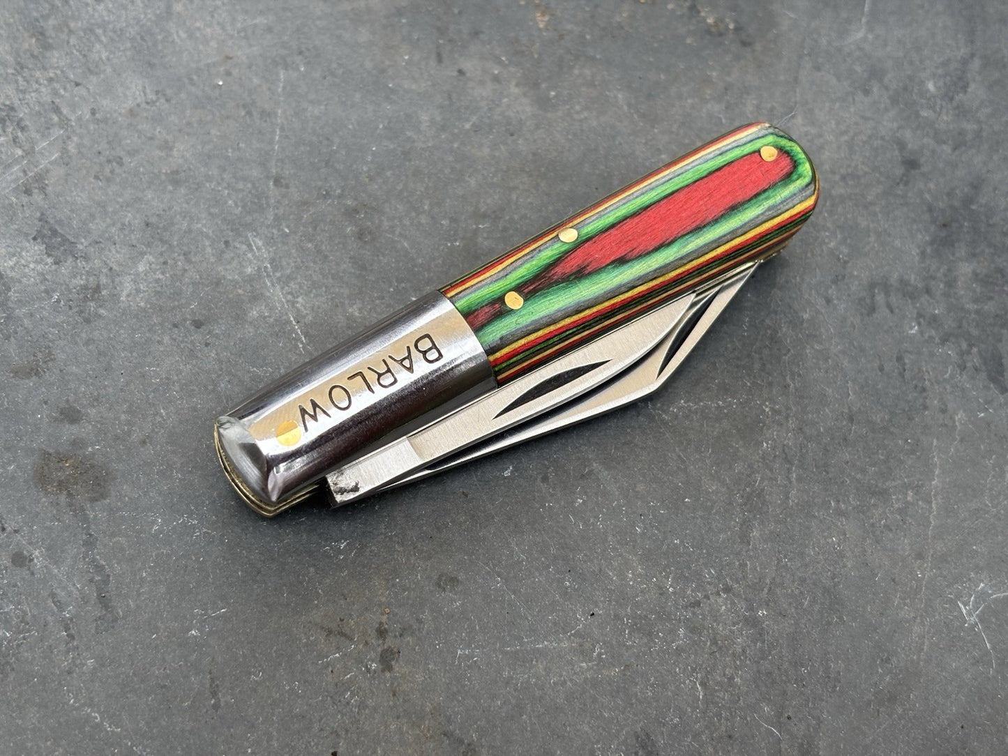 Barlow Vintage Retro Pocket Knife 2 Blades Sharp Stainless Steel Wood Handle