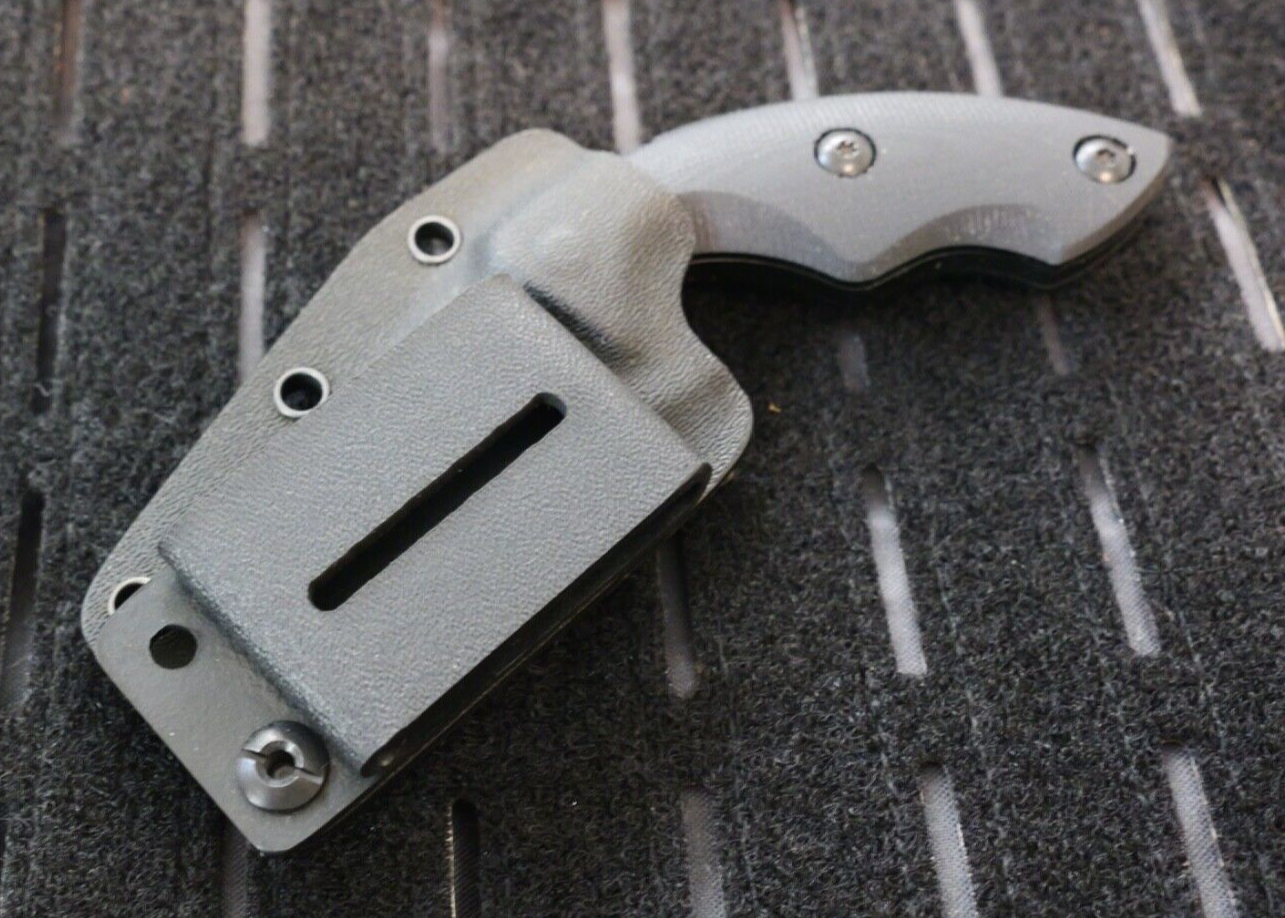 Stealth Black Fixed Blade Knife Mini Combat Knife 5" D2 Kydex Swat Tactical edc