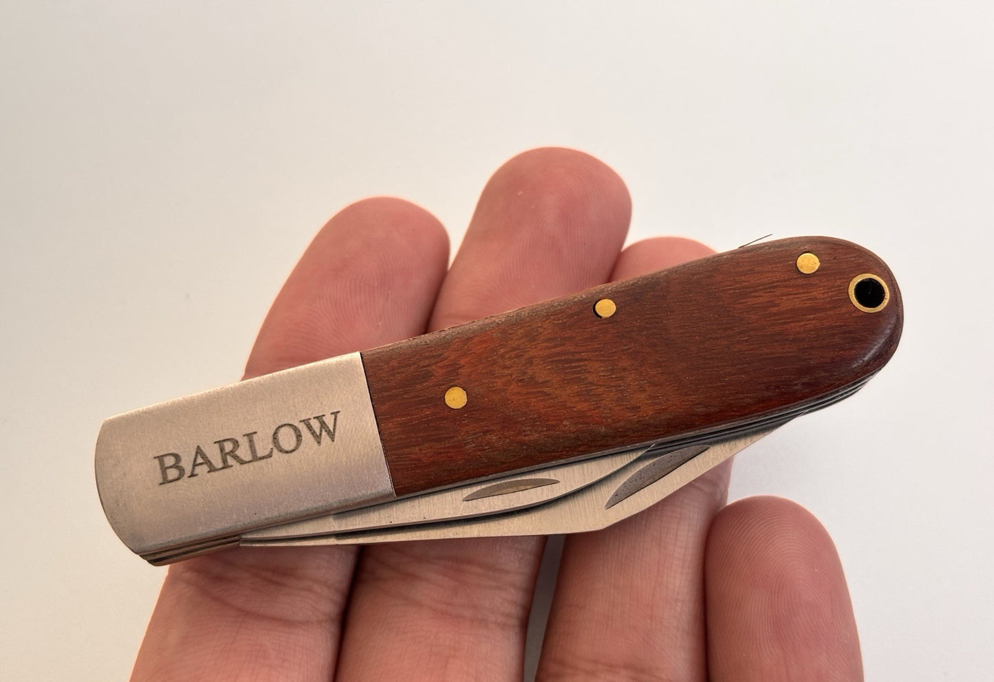 Barlow Vintage Retro Pocket Knife 2 Blades Sharp Stainless Steel Wood Handle