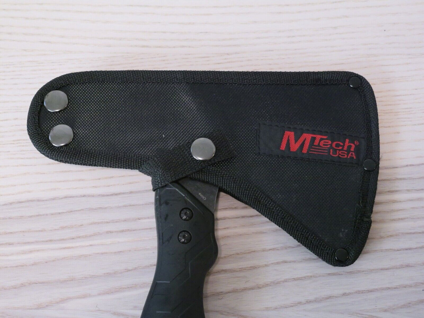 15" Tactical Axe Tomahawk Black Rubber Handle Full Tang Nylon Sheath Thrower