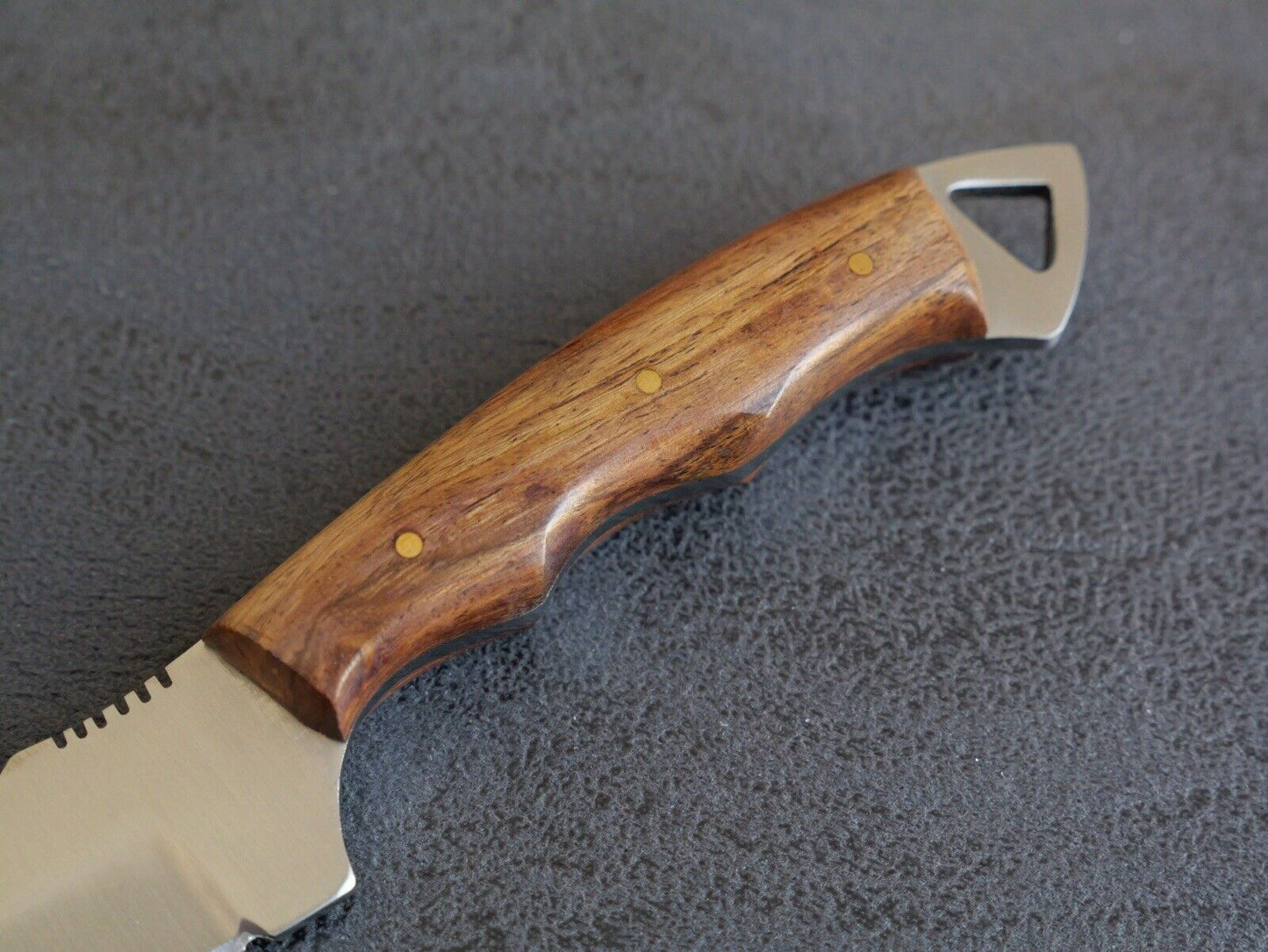 7” Fixed Blade Knife Full Tang Wood Handle Custom Leather Sheath Handmade Mini