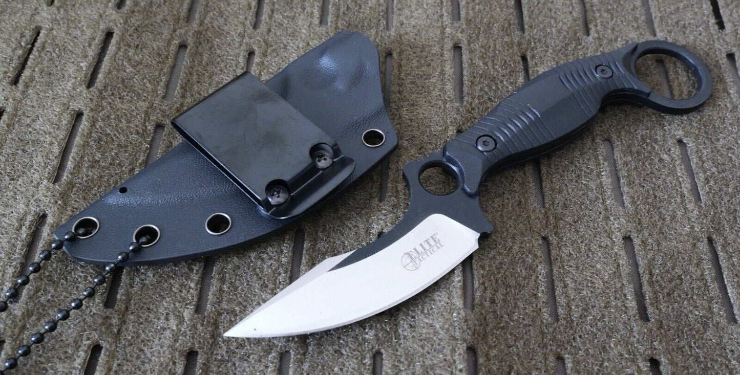 Horizontal Carry Fixed Blade Knife 19cm Overall Neck Knife Tactical 8CR13 Steel