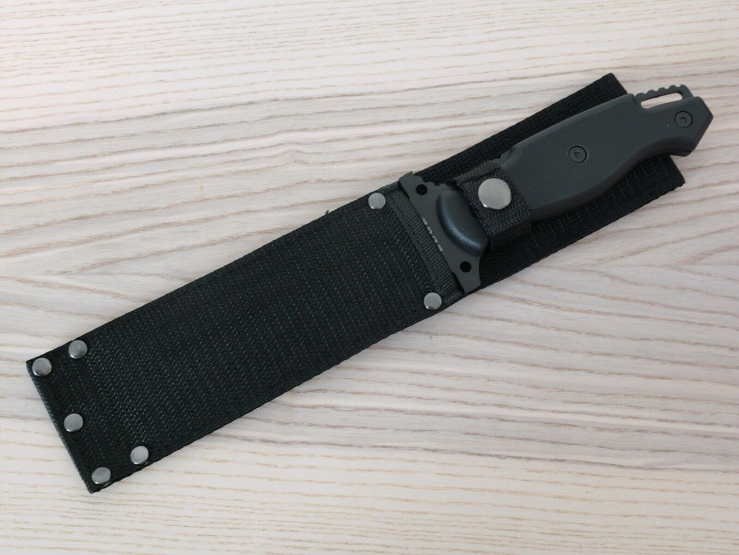 12" Combat Knife Fixed Blade Stealth Blach Tactical Combination Edge Nylon Case