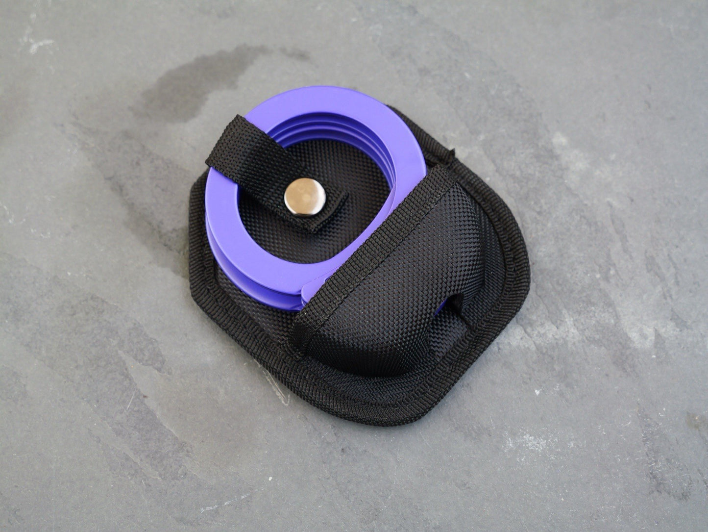 Purple Hand Cuffs Stealth Police Heavy Duty Hinge Handcuffs Nylon Sheath