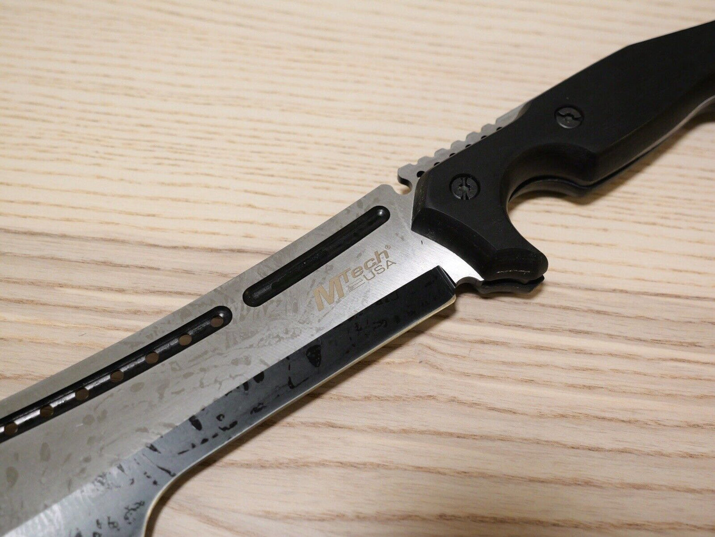 16” Machete Black Chrome Bolo Full Tang Wood Handle Sheath Ergonomic Heavy Sharp