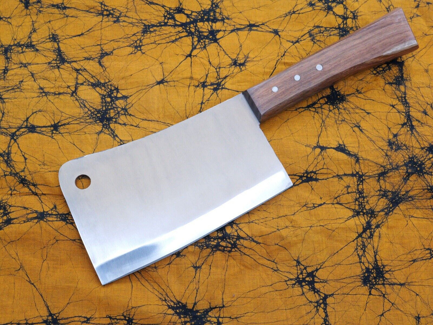 12” Cleaver Full Size Hefty Full Tang Sharp Wood Handle 5mm Thick Mirror Polish