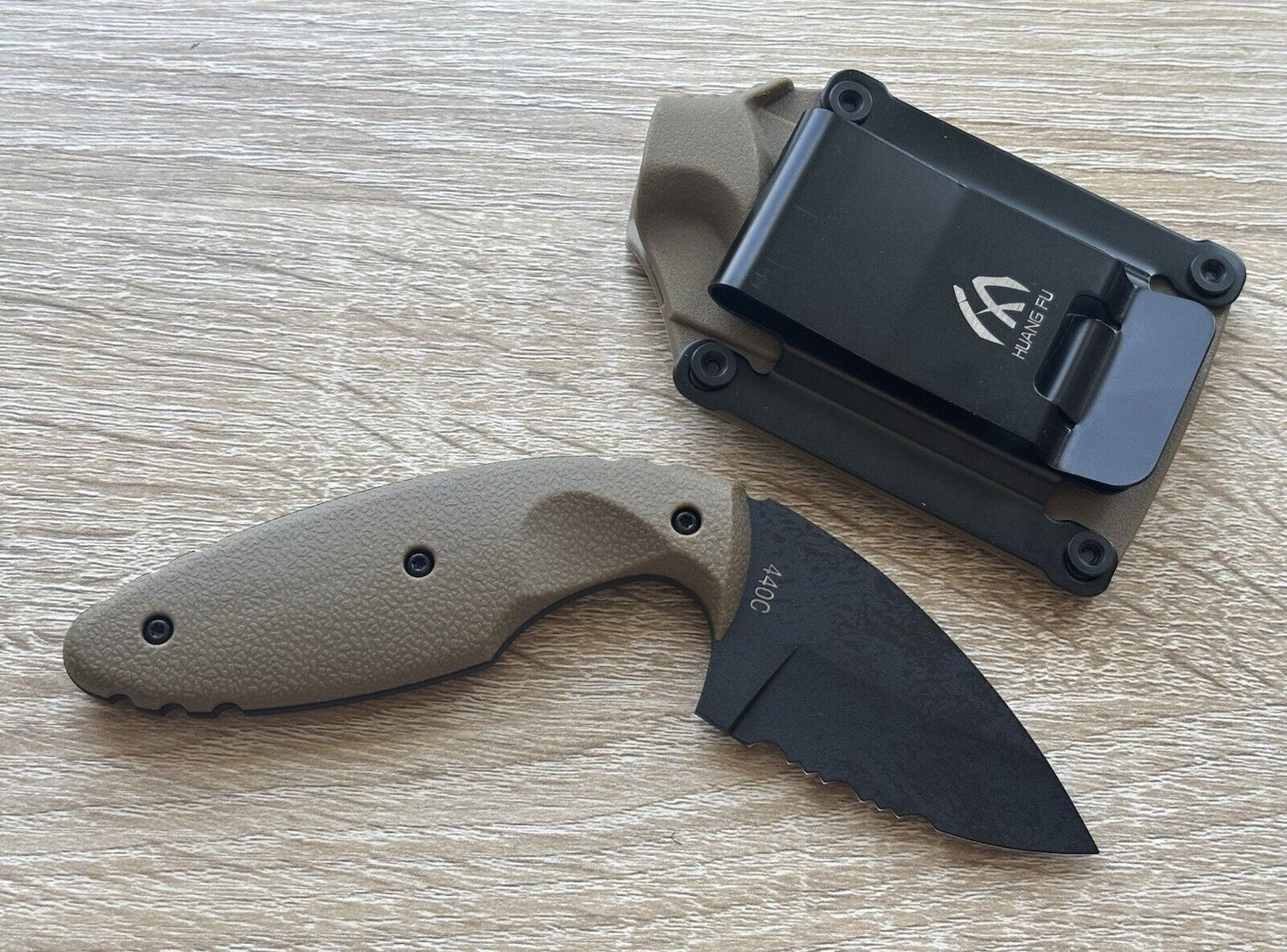 Stealth Fixed Blade Knife Mini Combat Knife 5" 440c Tactical Horizontal Carry