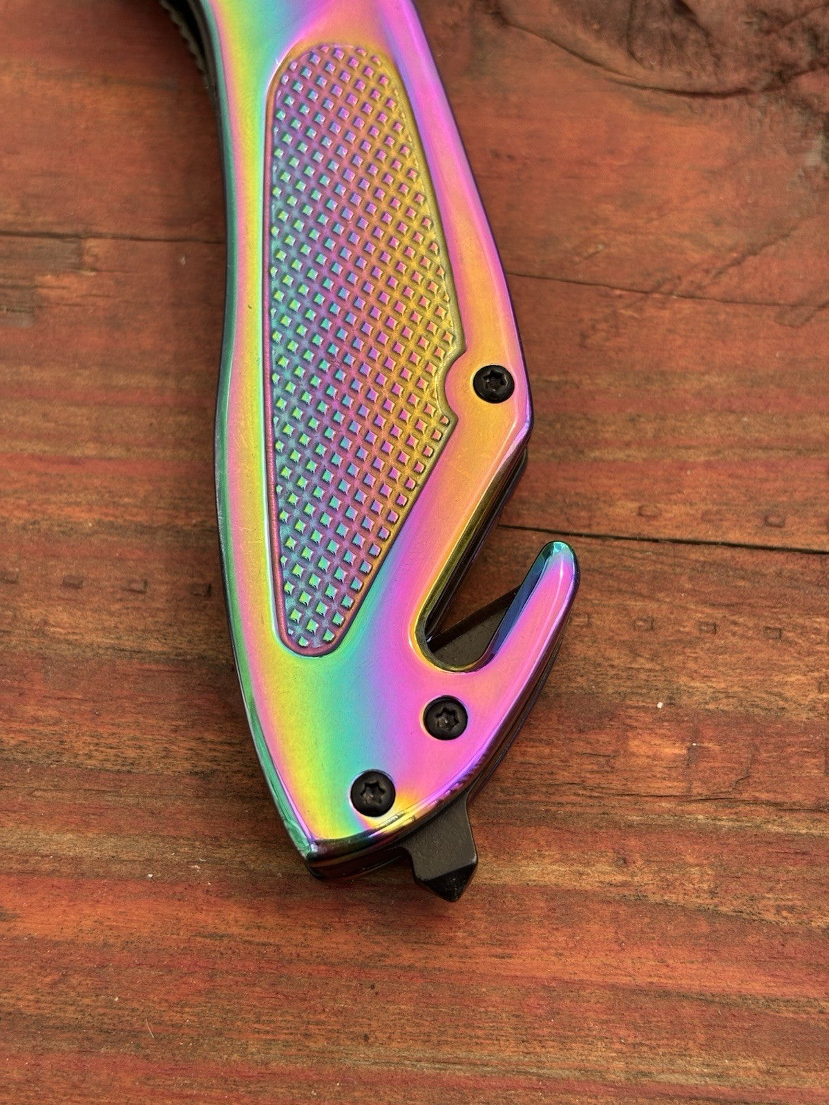 Metal Spring Assist Pocket Knife Emergency Window Punch Seatbelt Cutter Titanium