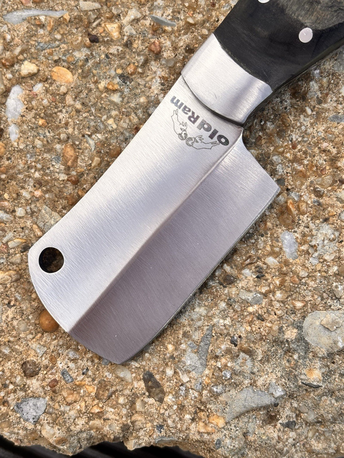 Cleaver 5” Full Tang Fixed Blade Pocket Knife Leather Sheath Hand Forged Steel