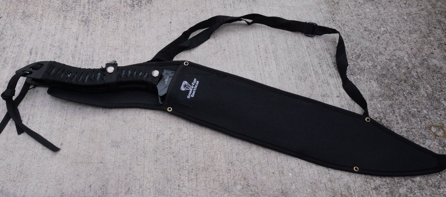 25” Ninja Sword Set Black Dual Wield Curved Tactical Nylon Sheath