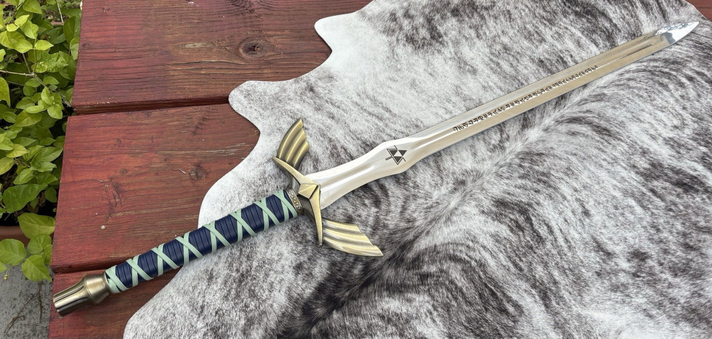 49" LARGE 1:1 Legend of Zelda Master Sword Skyward Replica Blade Blue Link Hyrul