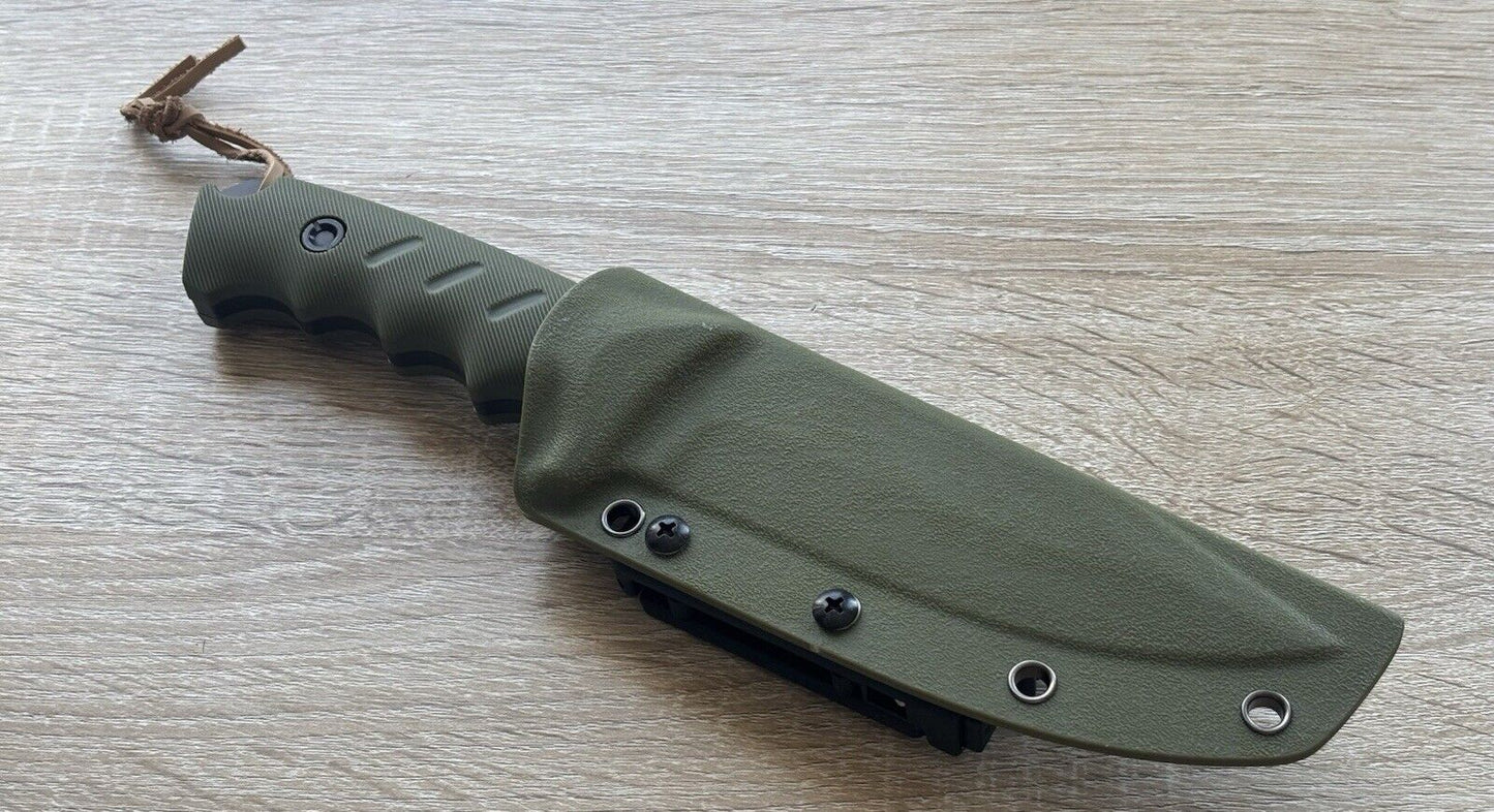 27cm Fixed Blade Knife Army Military Full Tang 5mm Thick Stealth Black Blade