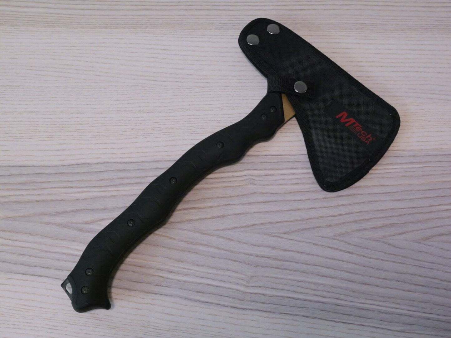 15" Tactical Axe Tomahawk GOLD Rubber Handle Full Tang Nylon Sheath Thrower