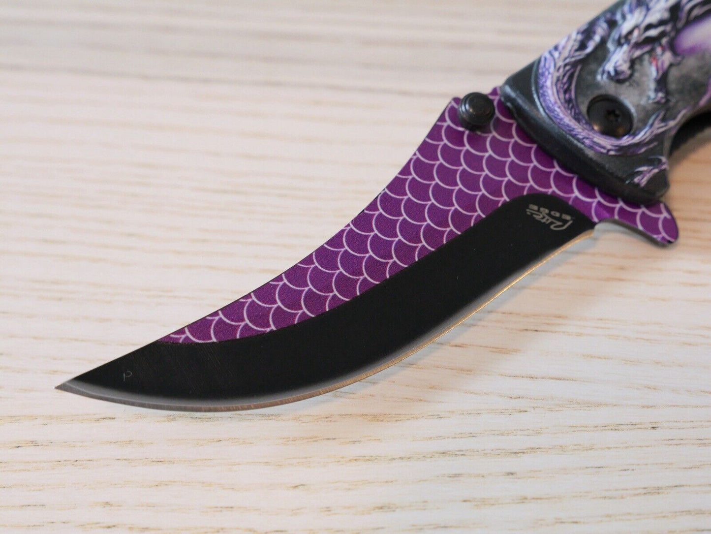 Purple Dragon Knife Spring Assisted Full Size Girly Ladies Pretty