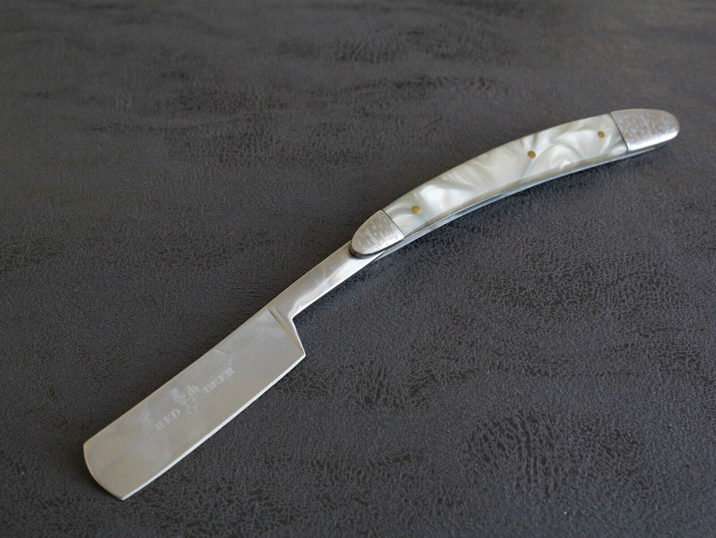 OG Vintage Shaving Straight Razor Chrome Mirror Finish Pearl Handle Sharp Barber