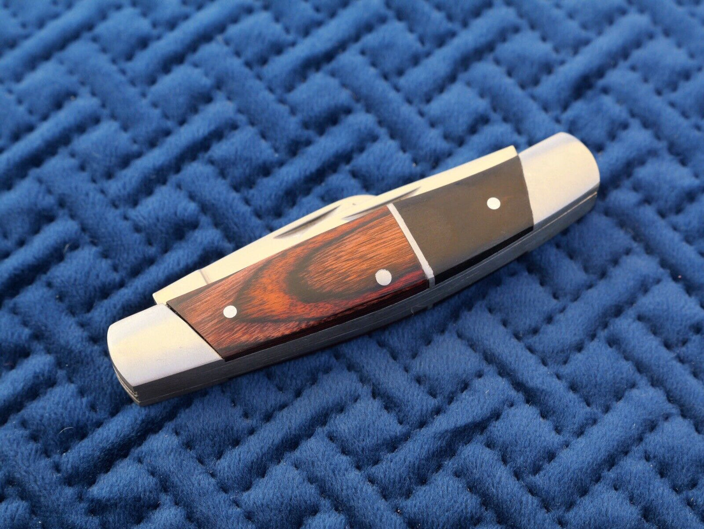 3.5” Stockman Knife Classic Folding Pocket Knife 3 Blades Sharp Wood Two Tone