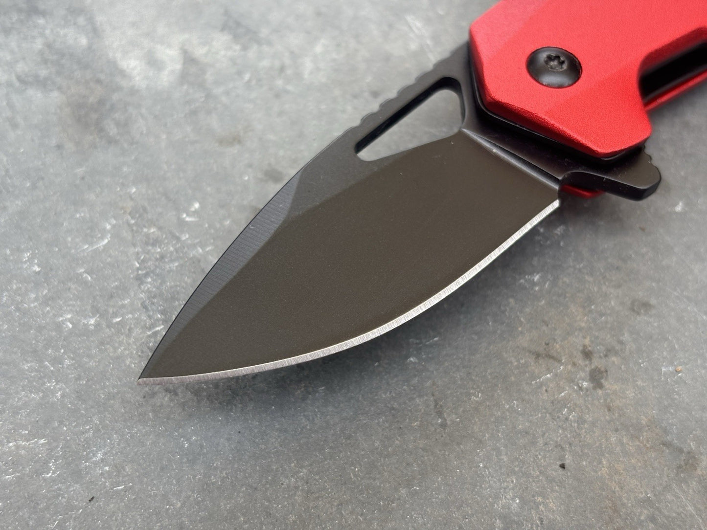 3” Pocket Knife Folding Red Spring Assist Full Metal Mini Small Compact