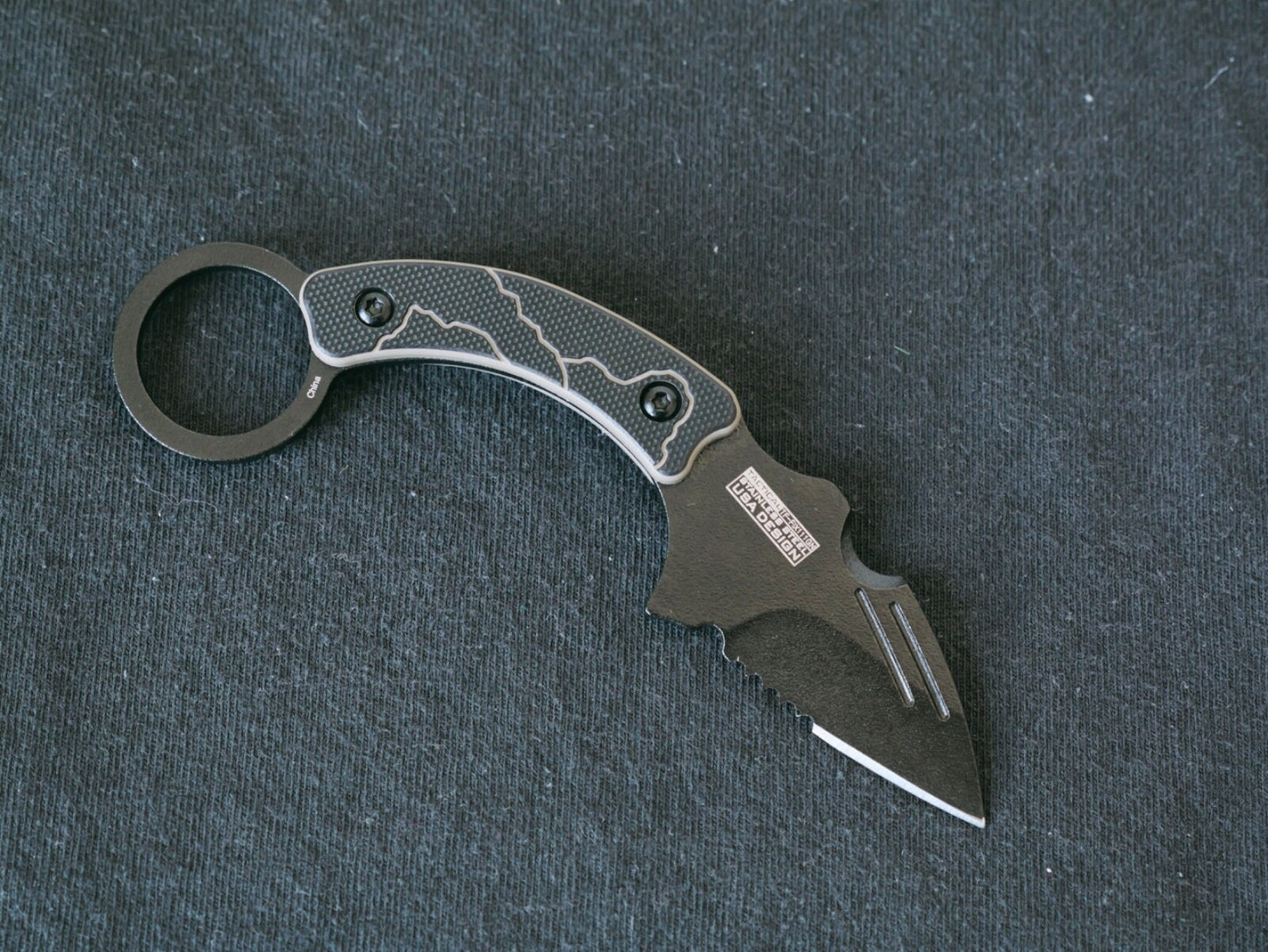 Tactical Karambit Ultimate Stealth Matte Black 2" Blade Swat Sniper Sharp Sheath