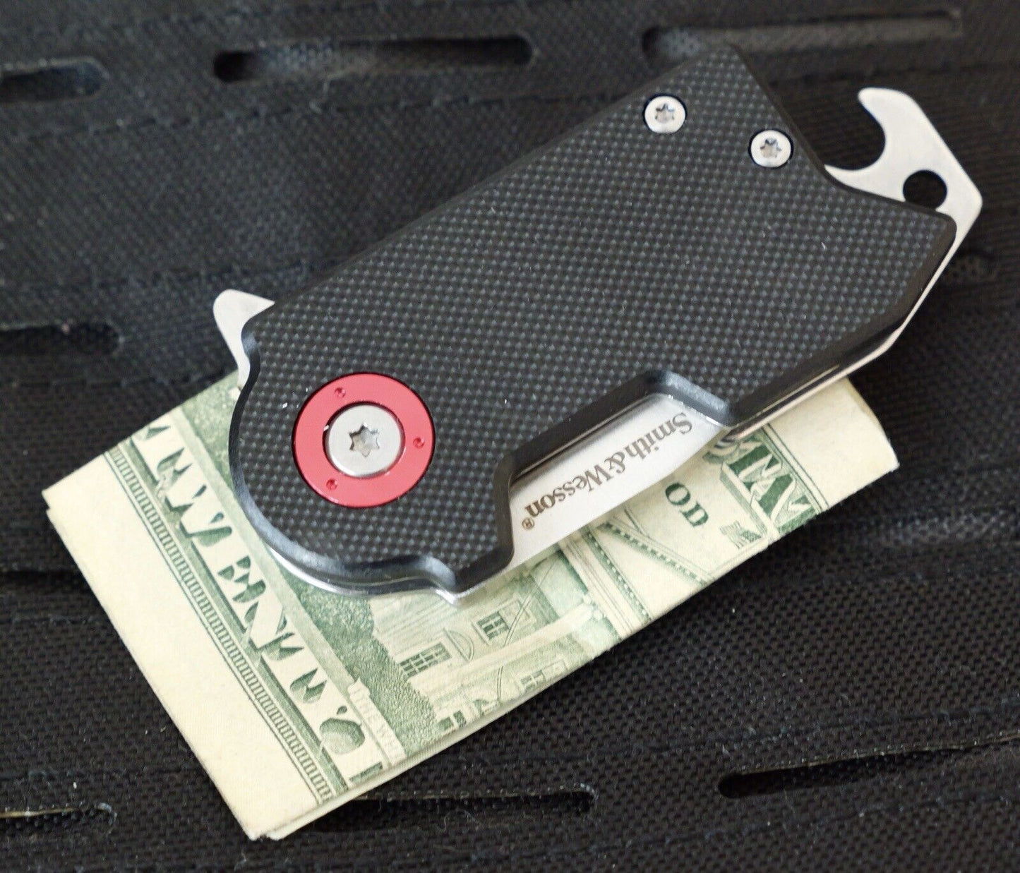 Smith & Wesson Benji Tanto Ball Bearing Open Pocket Knife Money Clip Cap Lifter