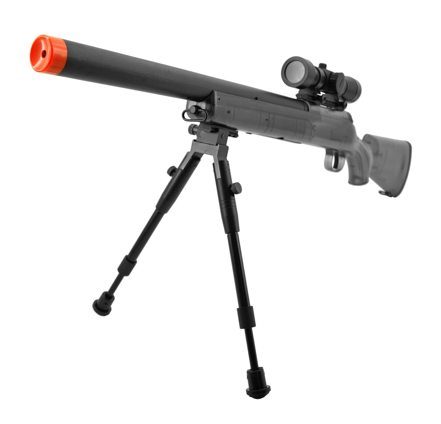 Game Face GF529 Spring-Powered Bolt Action Sniper Airsoft Rifle Clear 425 Fps