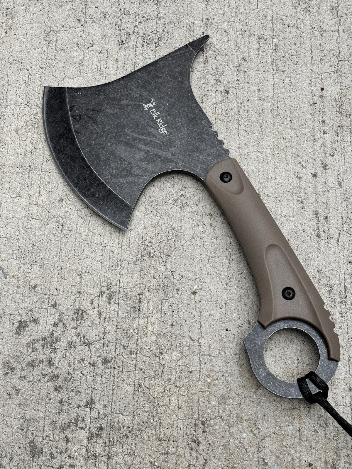 Tactical Combat Axe Elk Ridge Full Tang Nylon Fiber Scales Sharp Sheath Ultimate