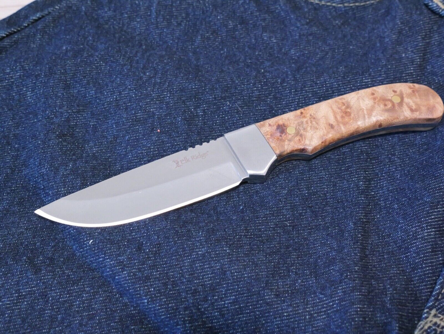 8" Fixed Blade Survival Knife Full Tang Wood Handle 4" Blade Nylon Sheath Medium