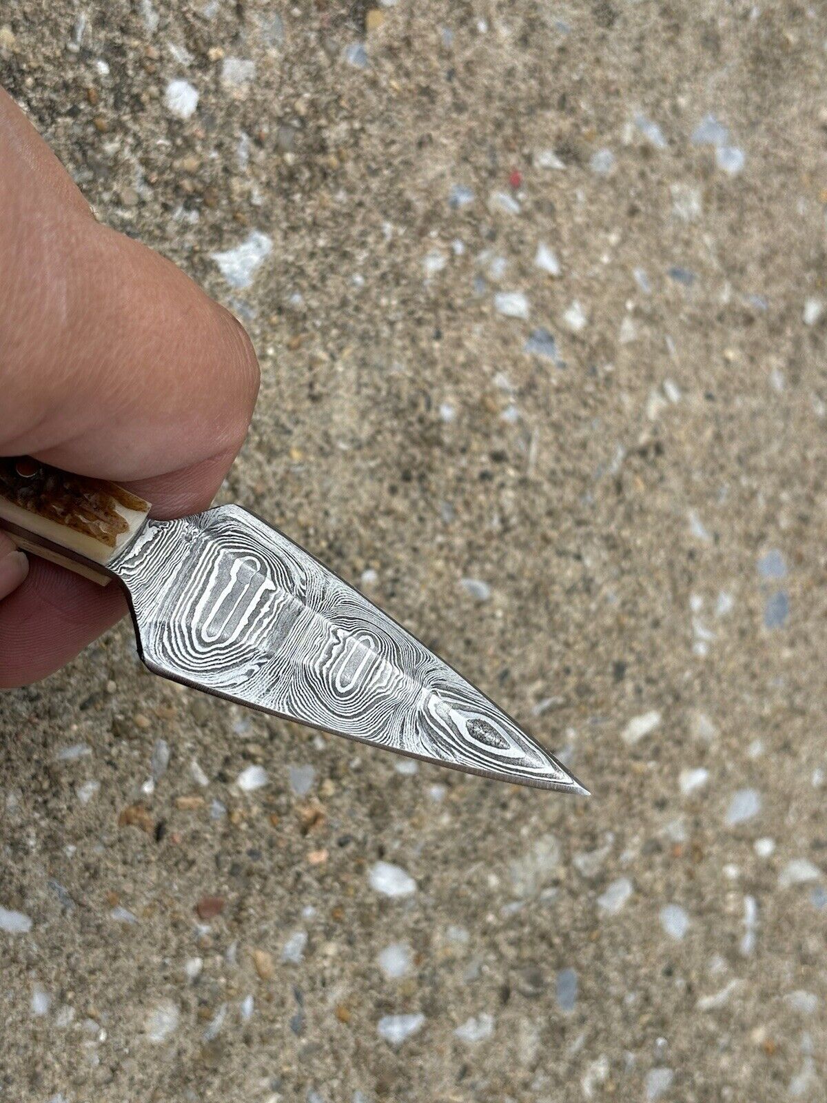 5” Conceal Carry Boot Knife Stealth Damascus Double Edge Slim Spear Tip 2” Blade