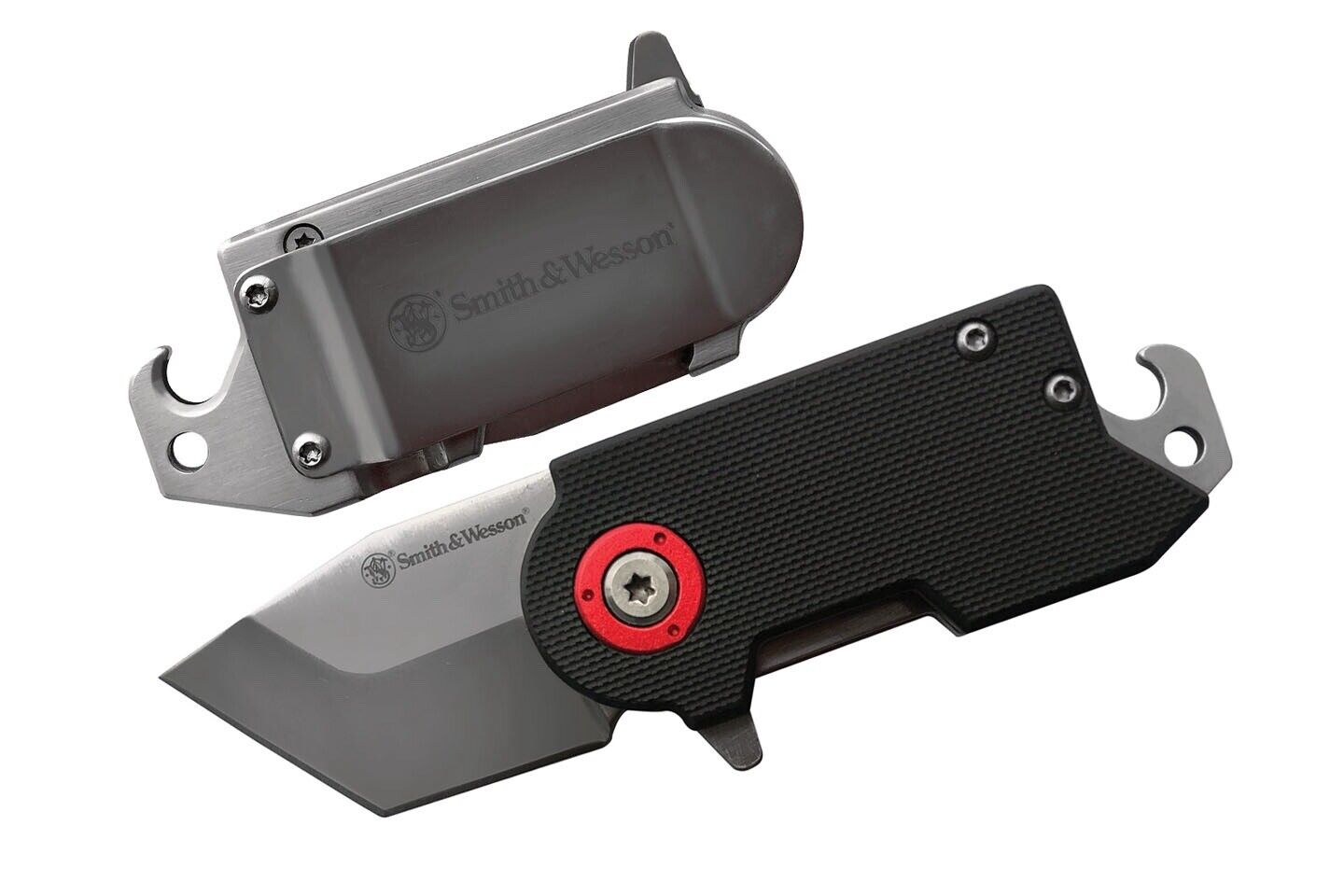 Smith & Wesson Benji Tanto Ball Bearing Open Pocket Knife Money Clip Cap Lifter