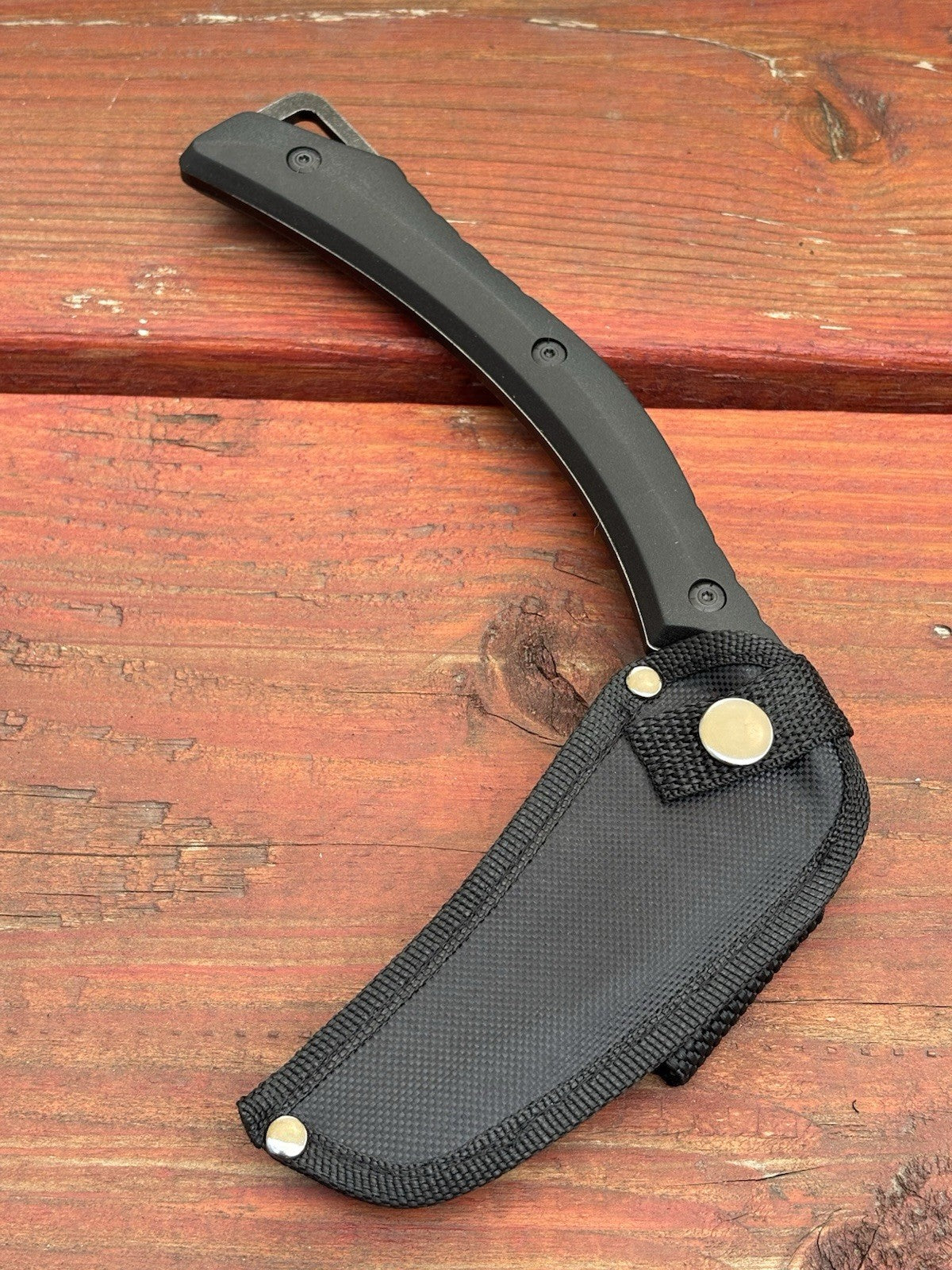 Tactical Scythe Kama Full Tang Sheath Modern 3.5” Blade 7.5” Handle Black