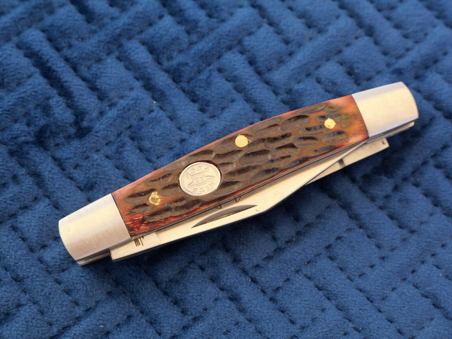 3.5” Stockman Knife Classic Folding Pocket Knife 3 Blades Sharp Modern Work Bone