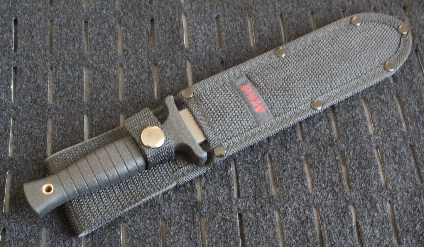 Boot Knife 11” Gray Titanium Blade Double Edge Spear Tip Rubber Handle Boot Clip