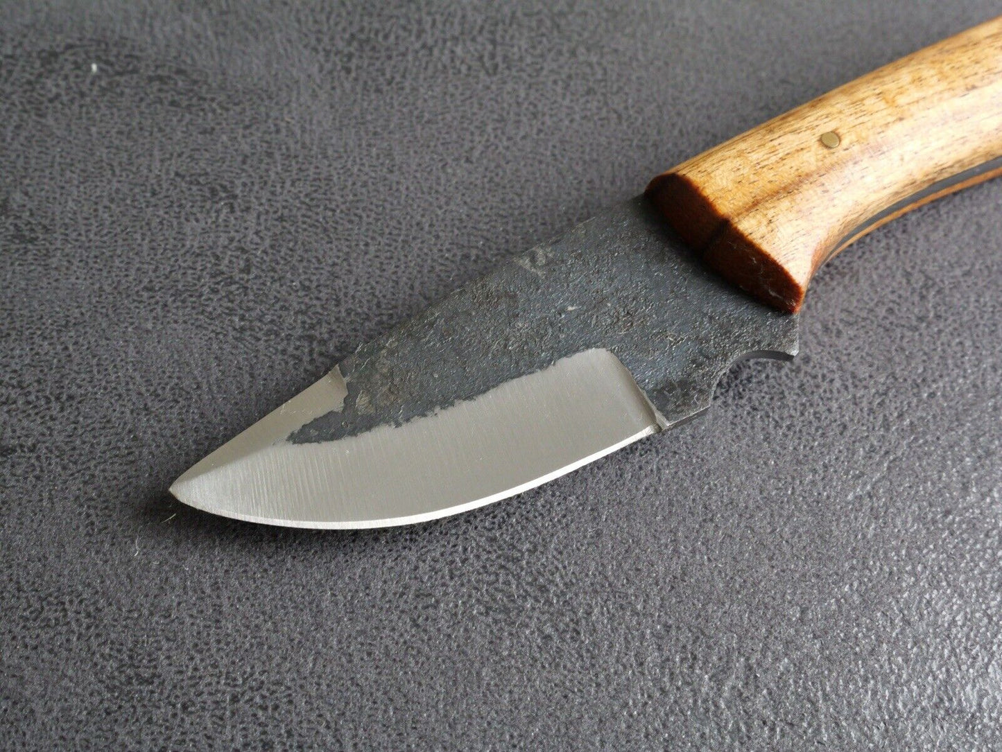 7” Mini Fixed Blade Knife Hand Forged Carbon Steel Full Tang Custom Leather