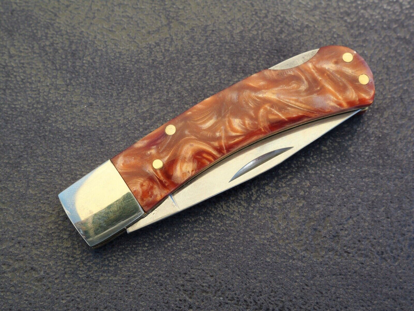 3” Lockback Pocket Knife Mini 2.25” Blade Brass Bolster Classic OG Design Gold