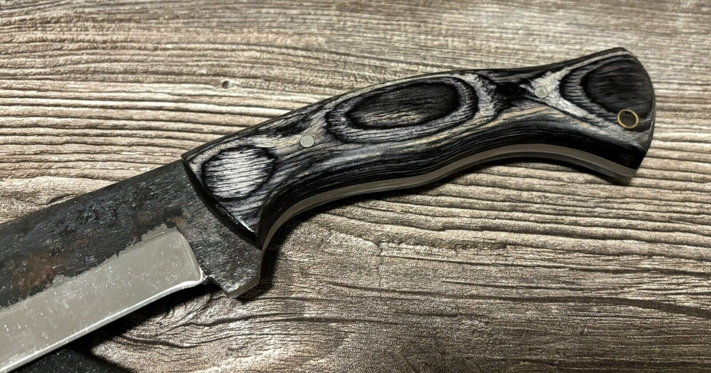 Carbon Steel Machete Full Tang 8mm Thick Blade Sharp Wood Handle Sheath 18.5”