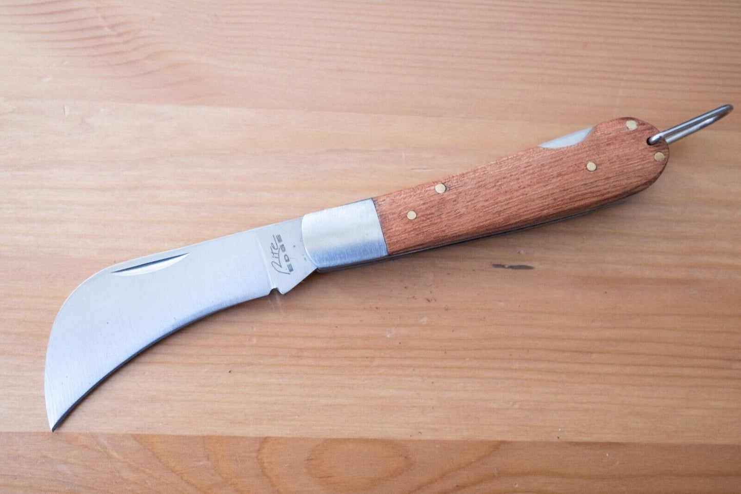 Hawkbill Knife Old School Wood Handle Lock Sharp OG Classic